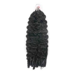 France Curly Micro Ring Loop Miracle Knots Feather Crochet Hair Extension Remy Hair