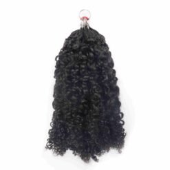 Multi-Textured Kinky Curly Micro Ring Loop Miracle Knots Feather Crochet Hair Extension Remy Hair
