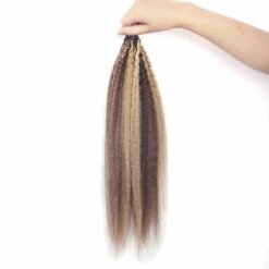 P4-27# Kinky Straight Micro Ring Loop Miracle Knots Feather Crochet Hair Extension Remy Hair
