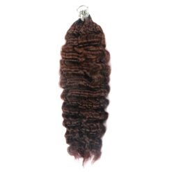 4# Burmese Curly Micro Ring Loop Miracle Knots Feather Crochet Hair Extension Remy Hair
