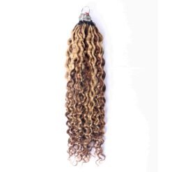P6-24# Deep Curly Micro Ring Loop Miracle Knots Feather Crochet Hair Extension Remy Hair