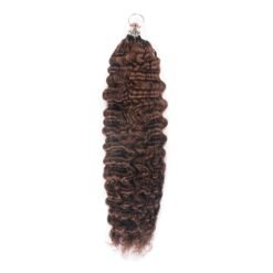 4# Burmese Curly Micro Ring Loop Miracle Knots Feather Crochet Hair Extension Remy Hair